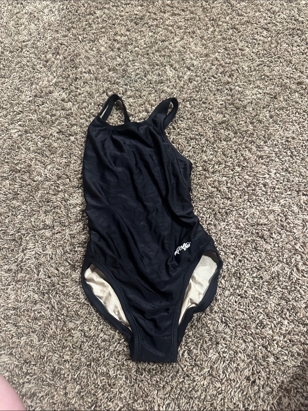 Dolfin Black One-Piece Swimsuit with White Logo